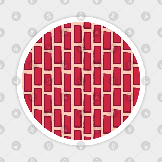 Red Rectangle Seamless Pattern 010#002 Magnet by jeeneecraftz
